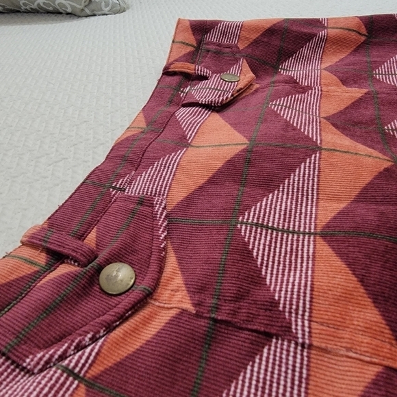Flying Tomato Burgundy & Orange Fall Colors Geometric Print Skirt Size Medium - Picture 4 of 14